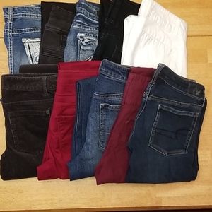 Bundle of 10 pairs of jeans Sizes 2-7